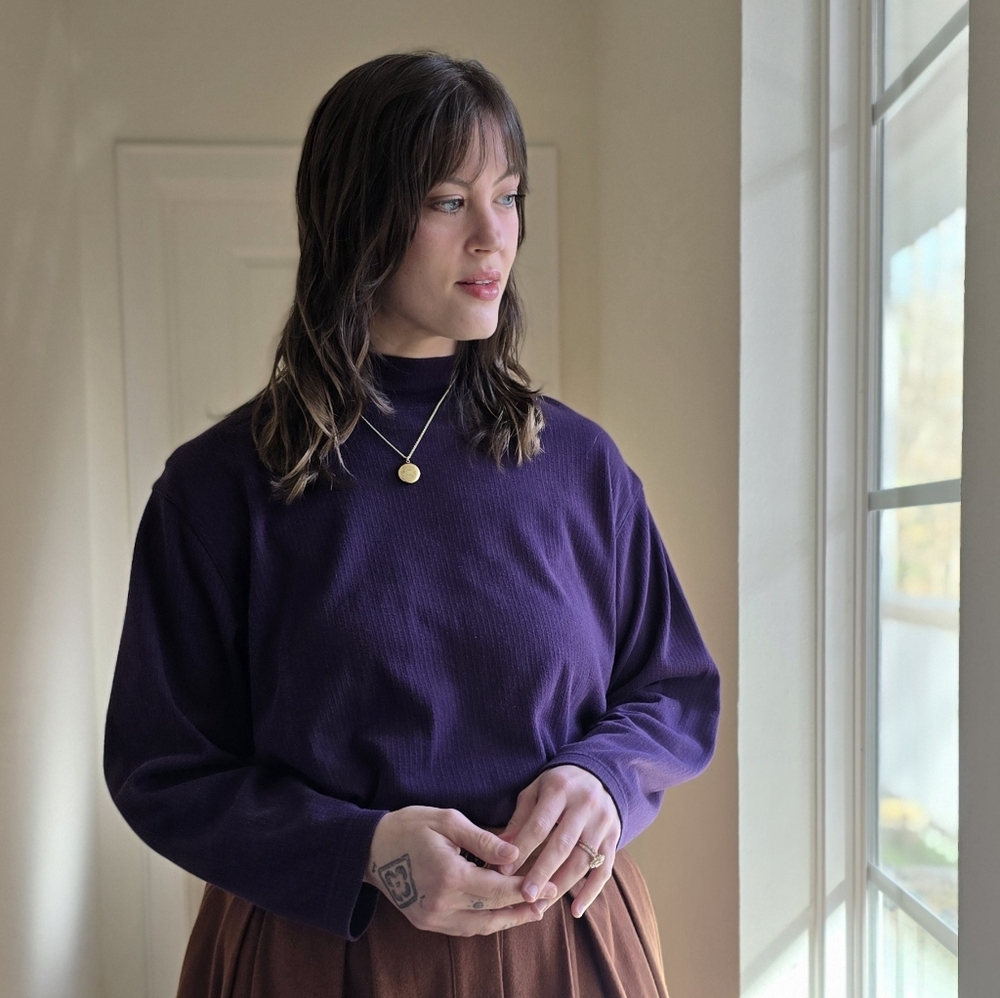 Vintage Plum Ribbed Top - Picture 3 of 6
